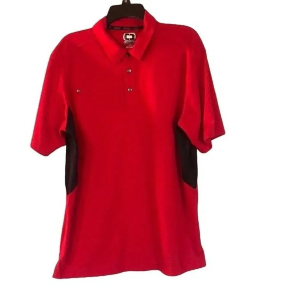 OGIO Red & Black Short Sleeve Golf Polo Shirt - Athletic‎ Performance